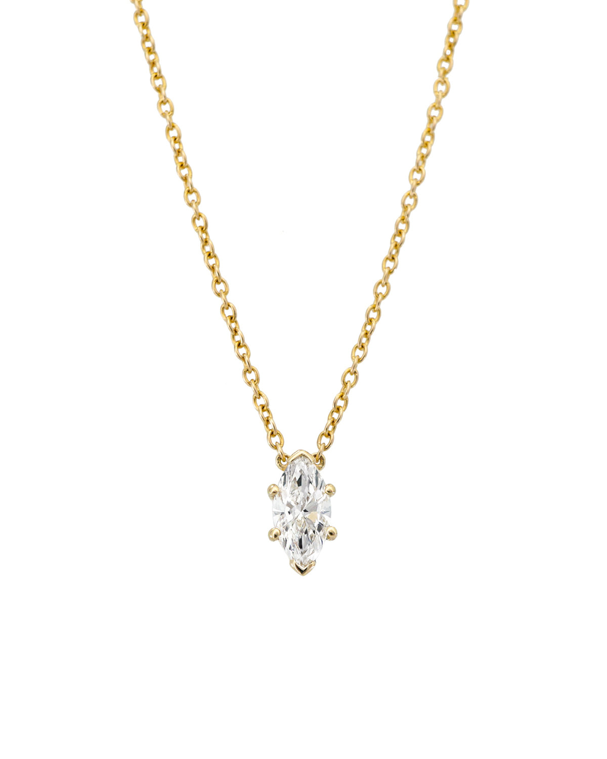 Marquise Solitaire Diamond Necklace
