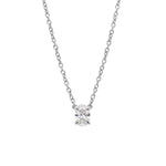 Oval Solitaire Diamond Necklace