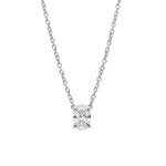Oval Solitaire Diamond Necklace - 0.50ct