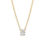 Oval Solitaire Diamond Necklace - 0.50ct
