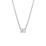 East-West Oval Solitaire Diamond Necklace