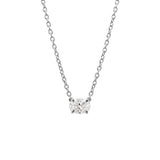 East-West Oval Solitaire Diamond Necklace