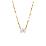 East-West Oval Solitaire Diamond Necklace