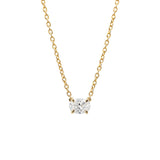 East-West Oval Solitaire Diamond Necklace