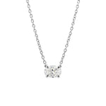East-West Oval Solitaire Diamond Necklace - 0.50ct