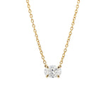 East-West Oval Solitaire Diamond Necklace - 0.50ct