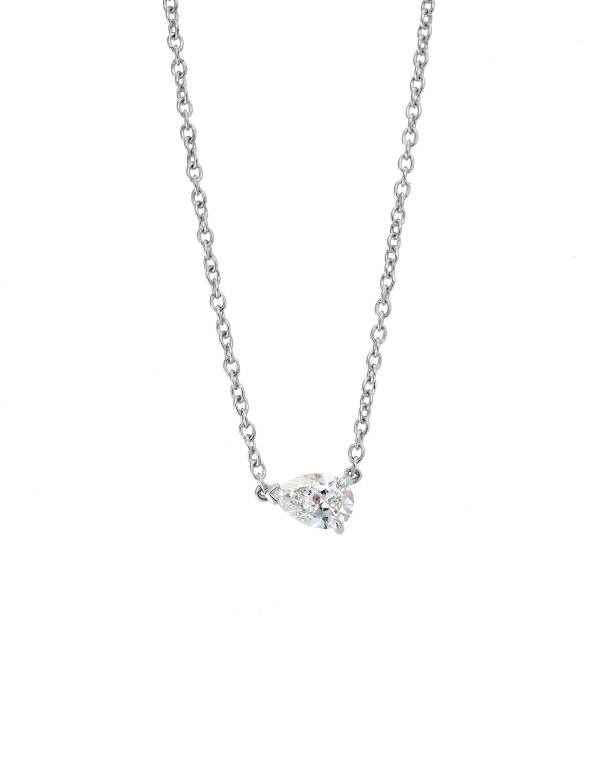 Pear Solitaire Diamond Necklace