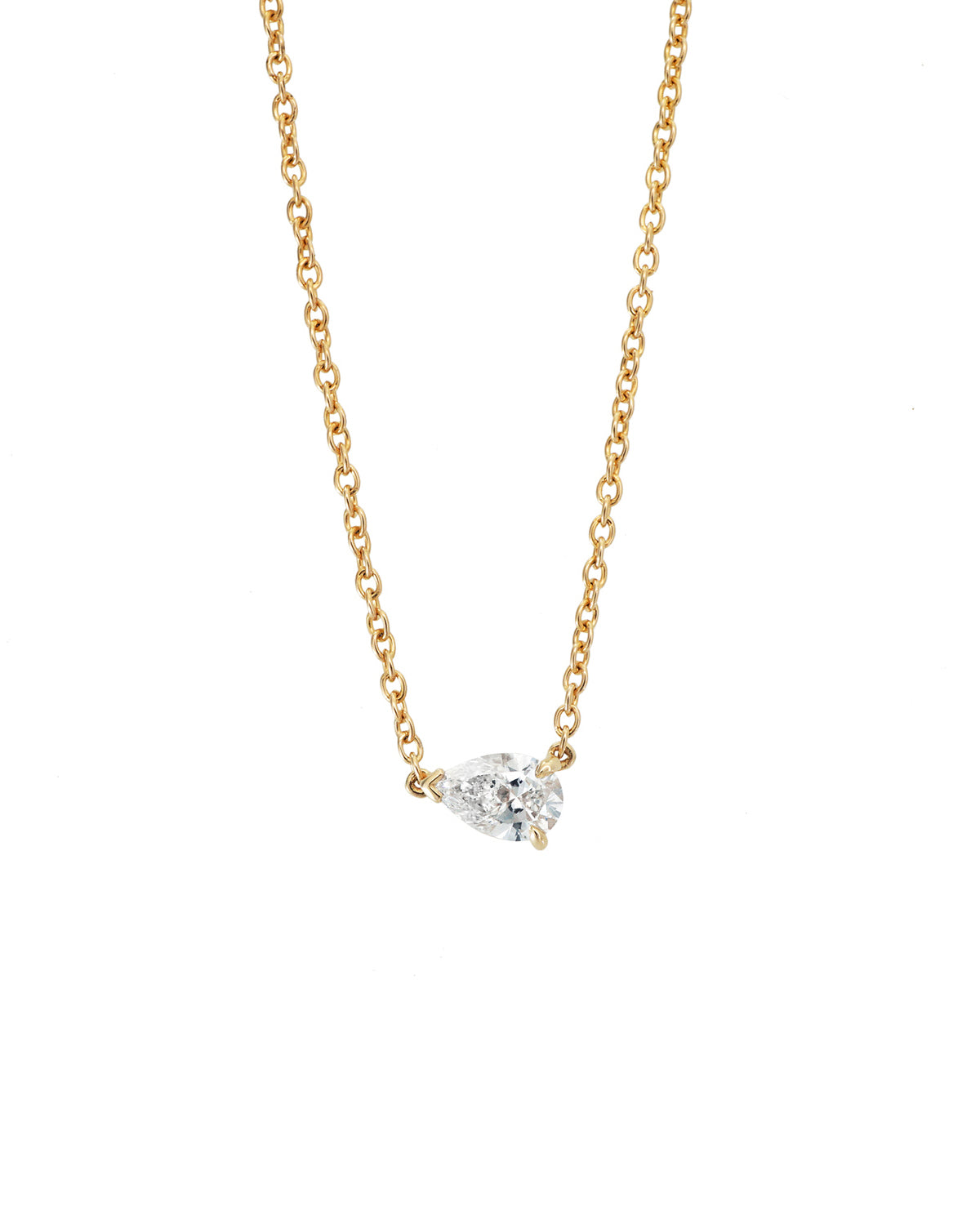 Pear Solitaire Diamond Necklace