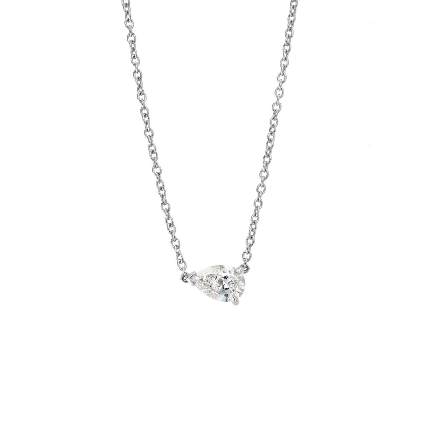 Pear Solitaire Diamond Necklace