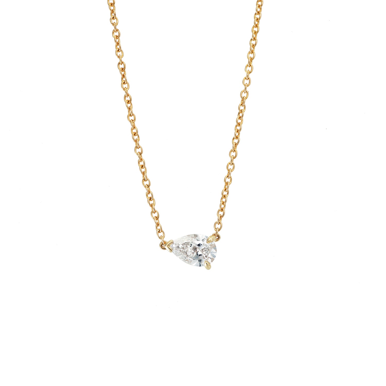 Pear Solitaire Diamond Necklace