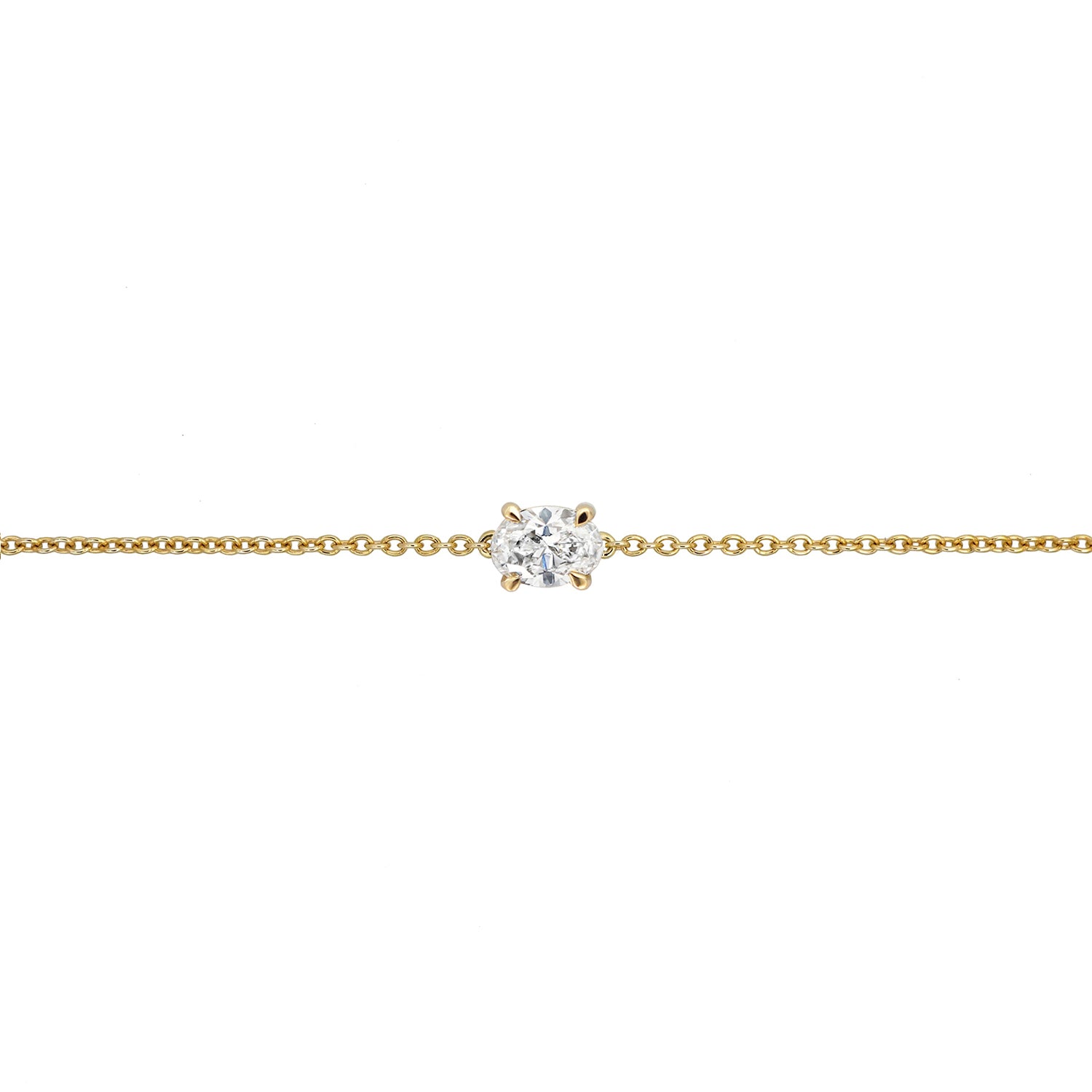 Linked for Life Oval Solitaire Diamond Bracelet