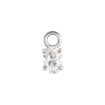 Oval Diamond Charmed Hoop Earrings