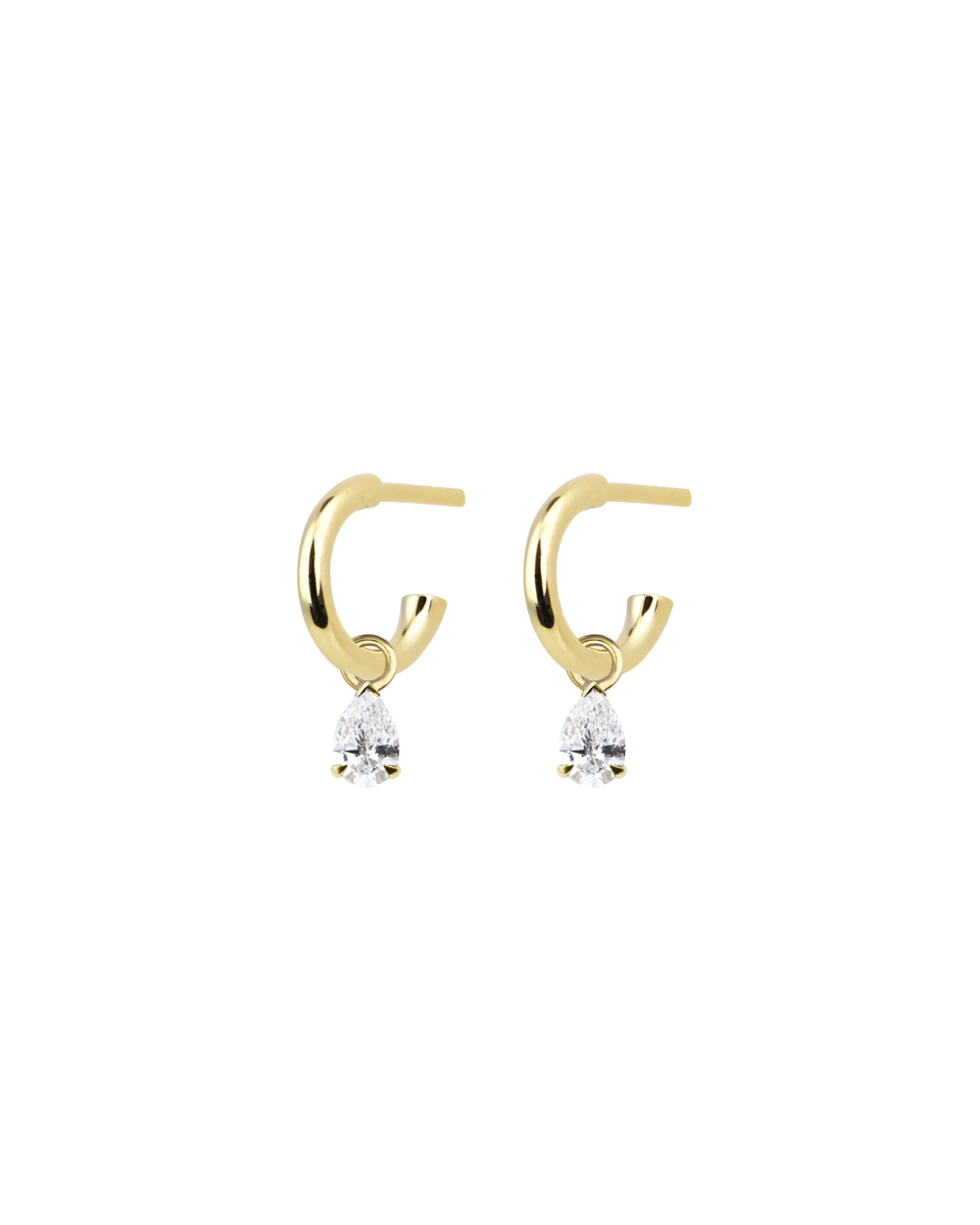 Pear Diamond Charmed Hoop Earrings