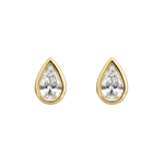 Pear Diamond Earrings - Bezel