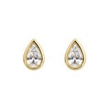 Pear Diamond Earrings - Bezel
