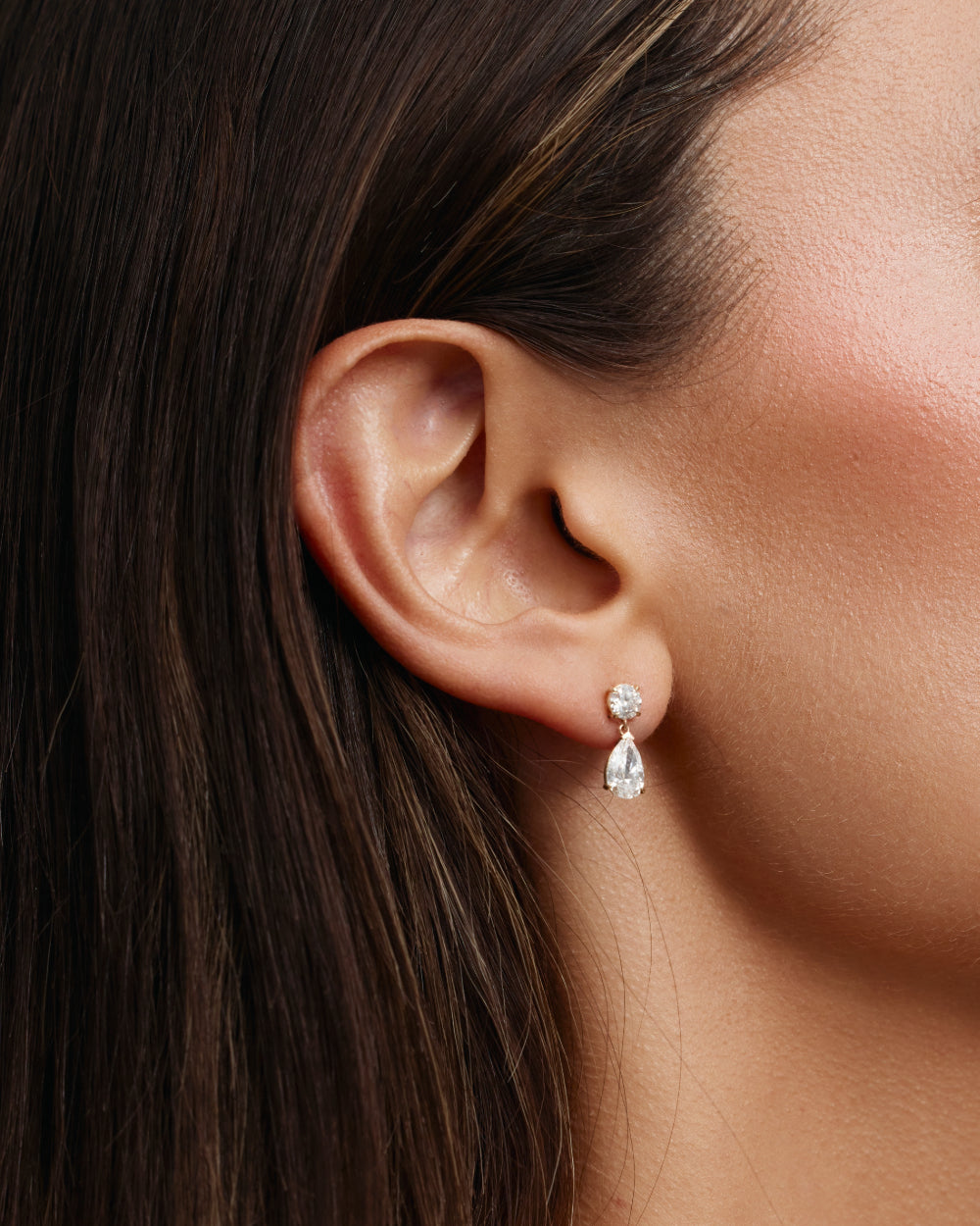 Gala Round and Pear Diamond Drop Earrings