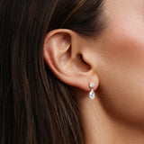 Gala Round and Pear Diamond Drop Earrings