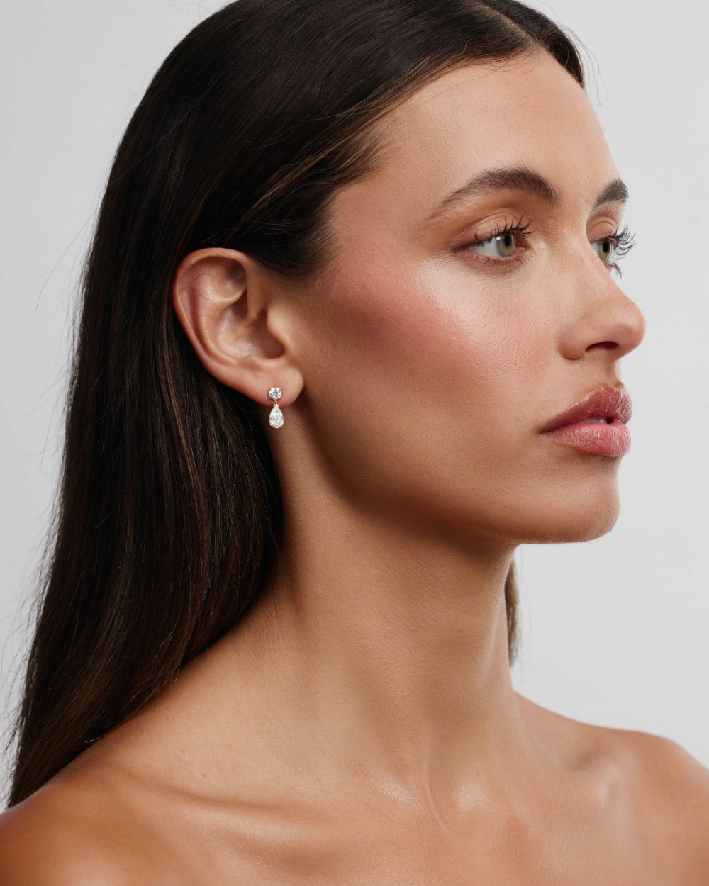 Gala Round and Pear Diamond Drop Earrings