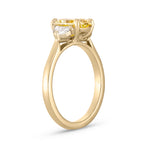 Radiant 1.59ct Yellow Diamond Trilogy Engagement Ring