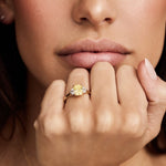 Radiant 1.59ct Yellow Diamond Trilogy Engagement Ring