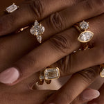 Aria 3.02ct Emerald Diamond Bezel Engagement Ring