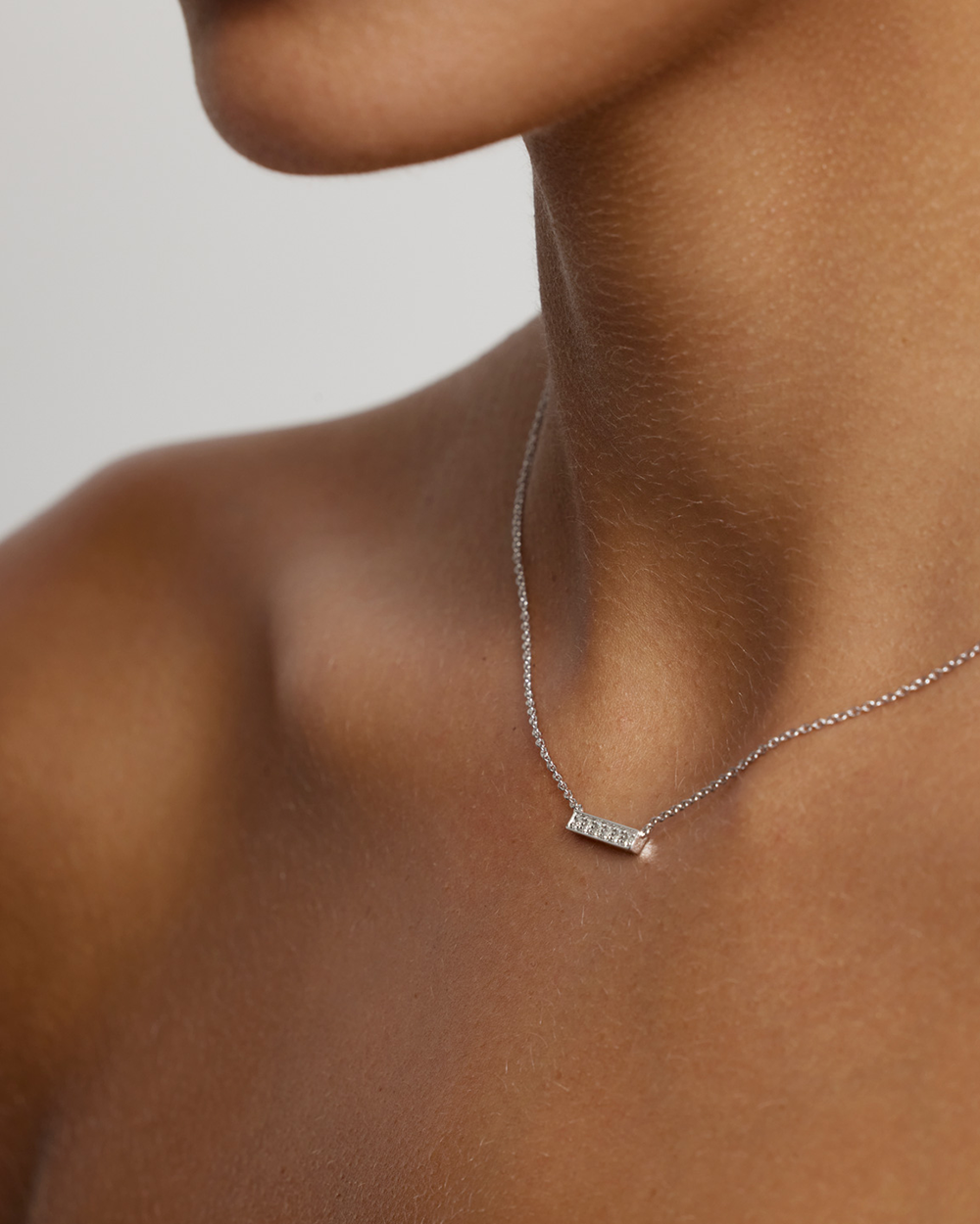 Blaze Diamond Bar Necklace