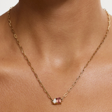 Bridget Diamond Toi et Moi Necklace - Pink Tourmaline