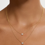 East-West Oval Solitaire Diamond Necklace