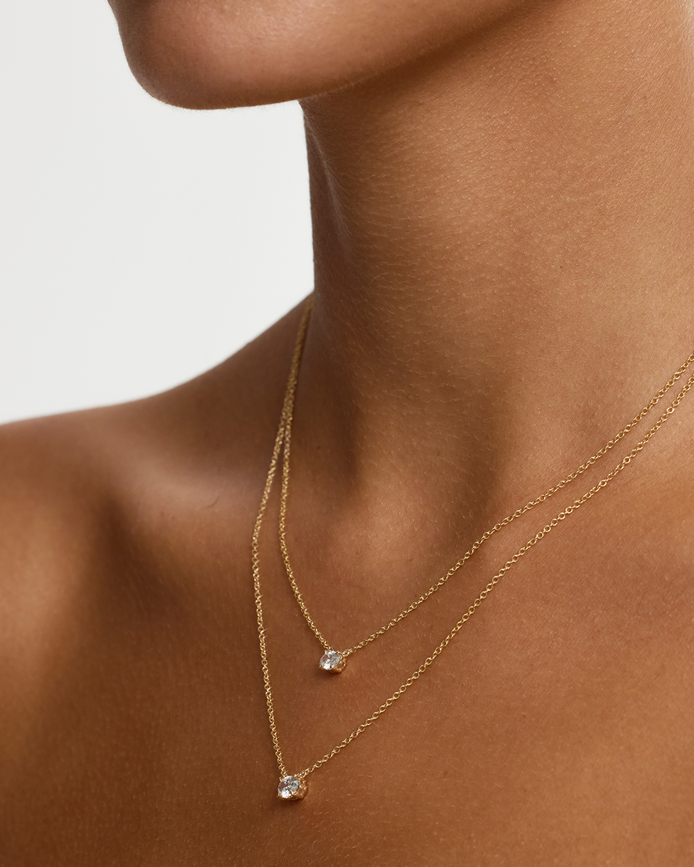 East-West Oval Solitaire Diamond Necklace