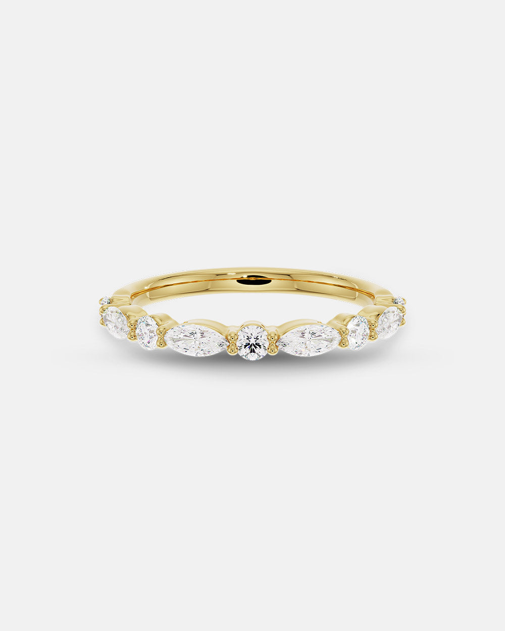 Eloise Bold Round and Marquise Diamond Band Yellow Gold