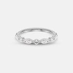 Eloise Round and Marquise Diamond Band White Gold