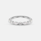 Eloise Round and Marquise Diamond Band White Gold