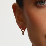 Emerald Diamond Charmed Hoop Earrings