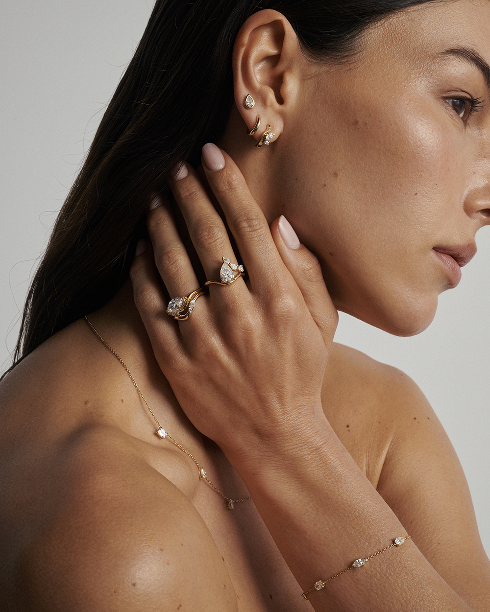 Multicut Diamond Charm Bracelet