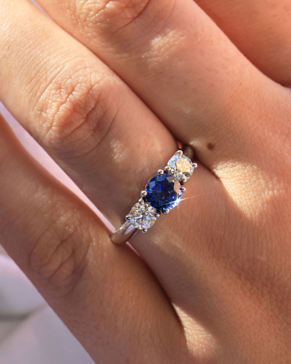 Sapphire & Diamond Trilogy Ring