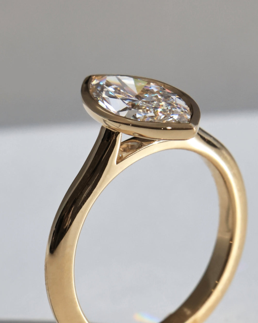 Monique 2.02ct Marquise Diamond Bezel Engagement Ring