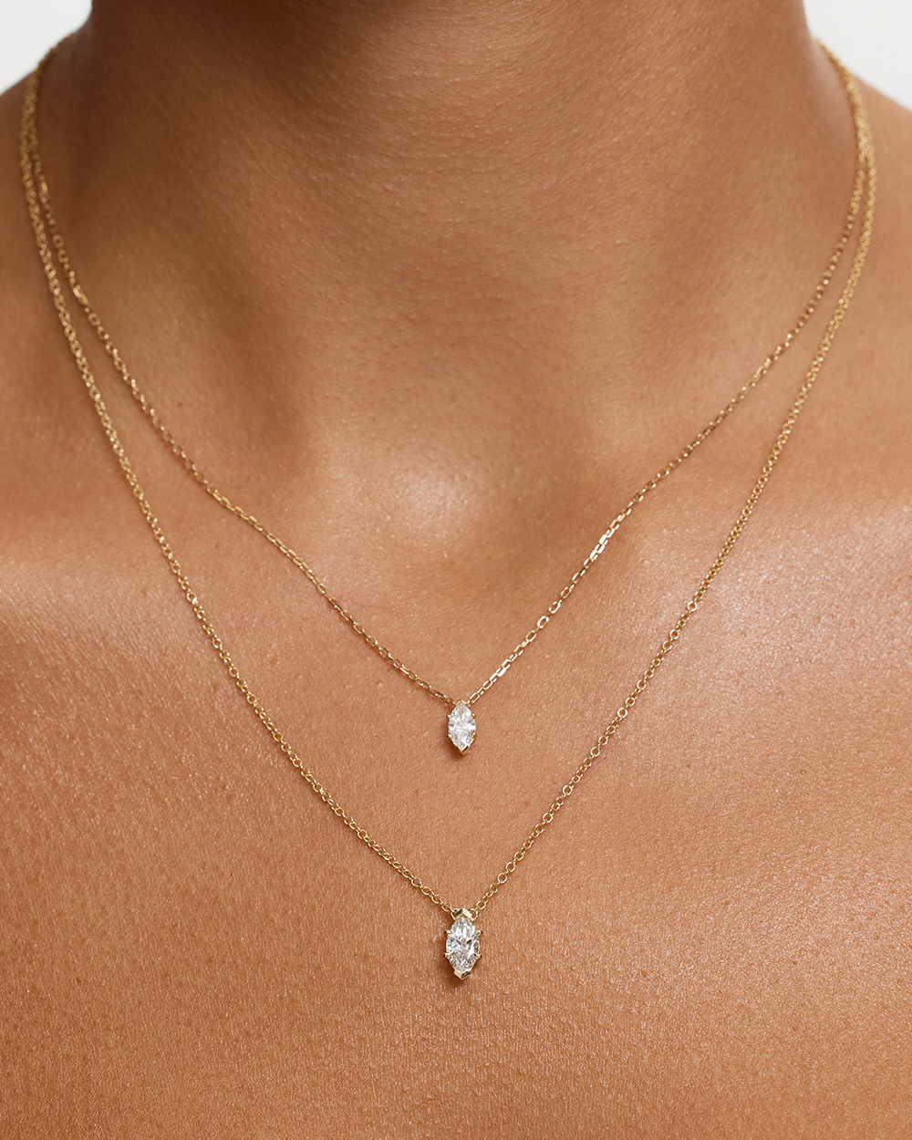 Marquise Solitaire Diamond Necklace