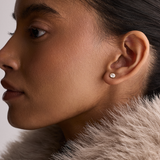 Round Diamond Earrings - Bezel