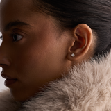 Round Diamond Earrings - Claw