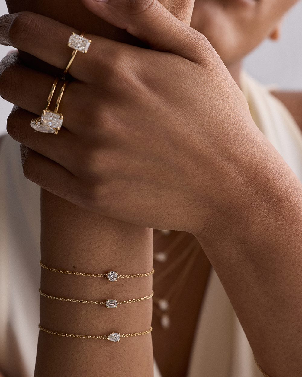 Marquise Solitaire Diamond Bracelet