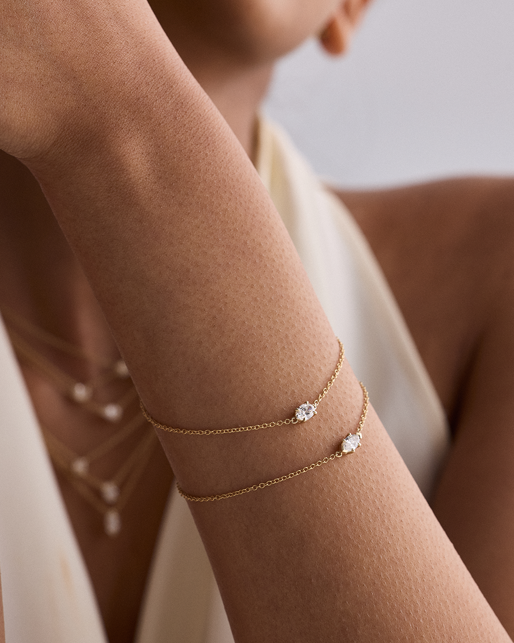 Marquise Solitaire Diamond Bracelet