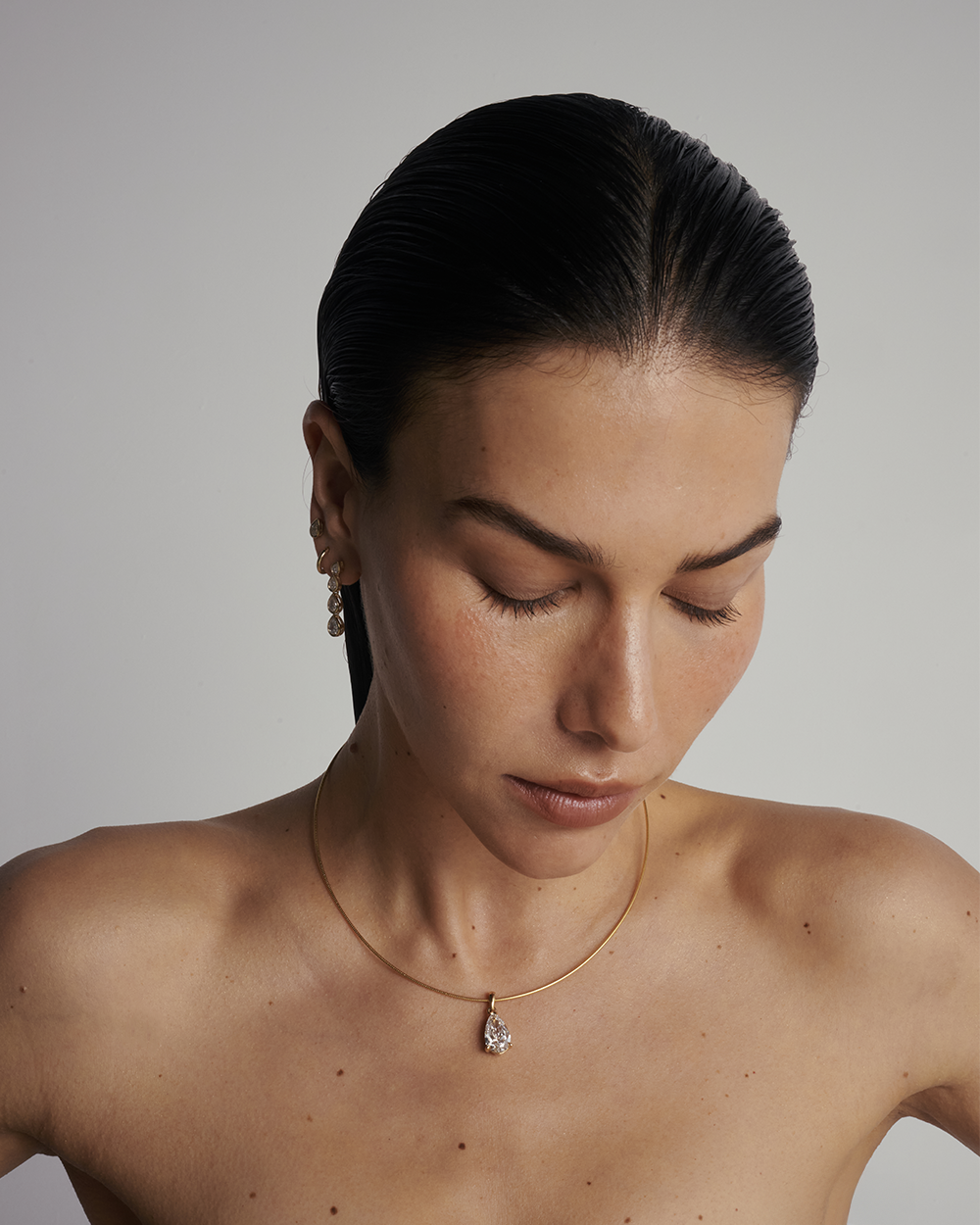 Leila Pear Diamond Necklace