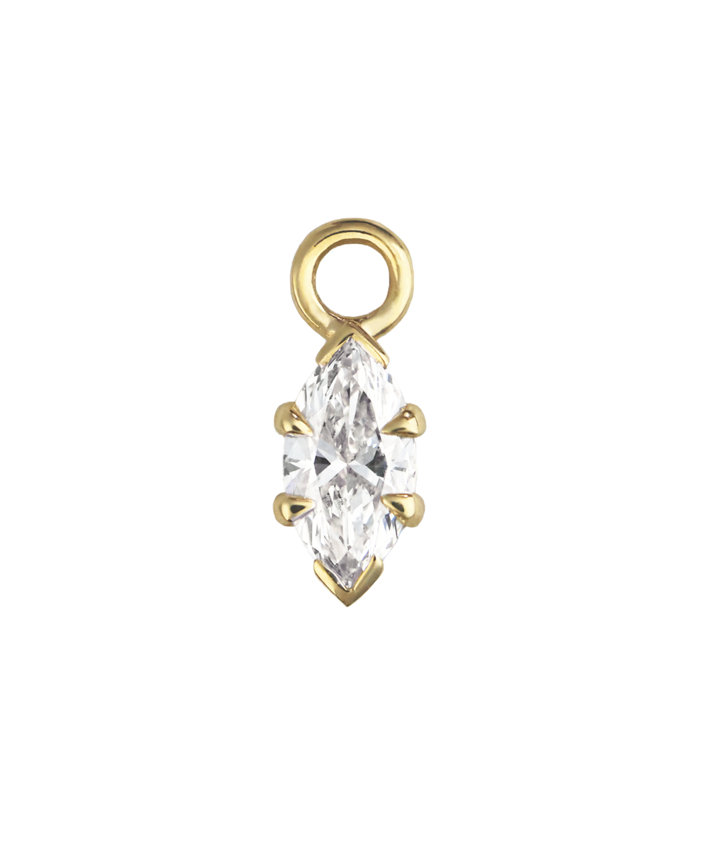 Marquise Diamond Charmed Hoop Earrings