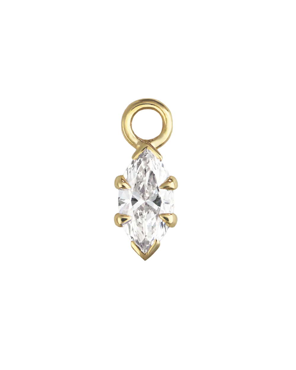 Marquise Diamond Charmed Hoop Earrings