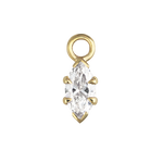 Marquise Diamond Charmed Hoop Earrings