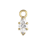 Marquise Diamond Charmed Hoop Earrings