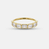 Nina East-West Emerald Bezel Diamond Ring