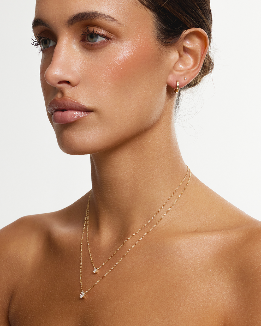 Oval Solitaire Diamond Necklace