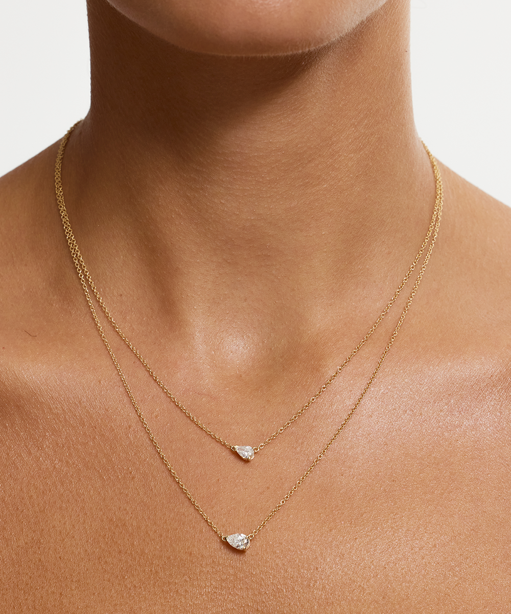 Pear Solitaire Diamond Necklace