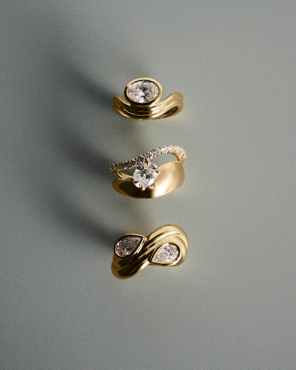 Castor Pear Toi et Moi Diamond Ring